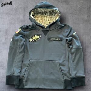 Philadelphia Eagles Hoodie Mens Small Gray Salute to Service NFL Football Nike